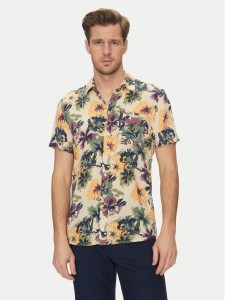 Blend Koszula 20718224 Beżowy Slim Fit