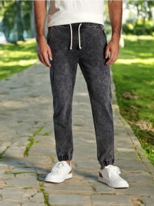 Jeansy jogger - szary