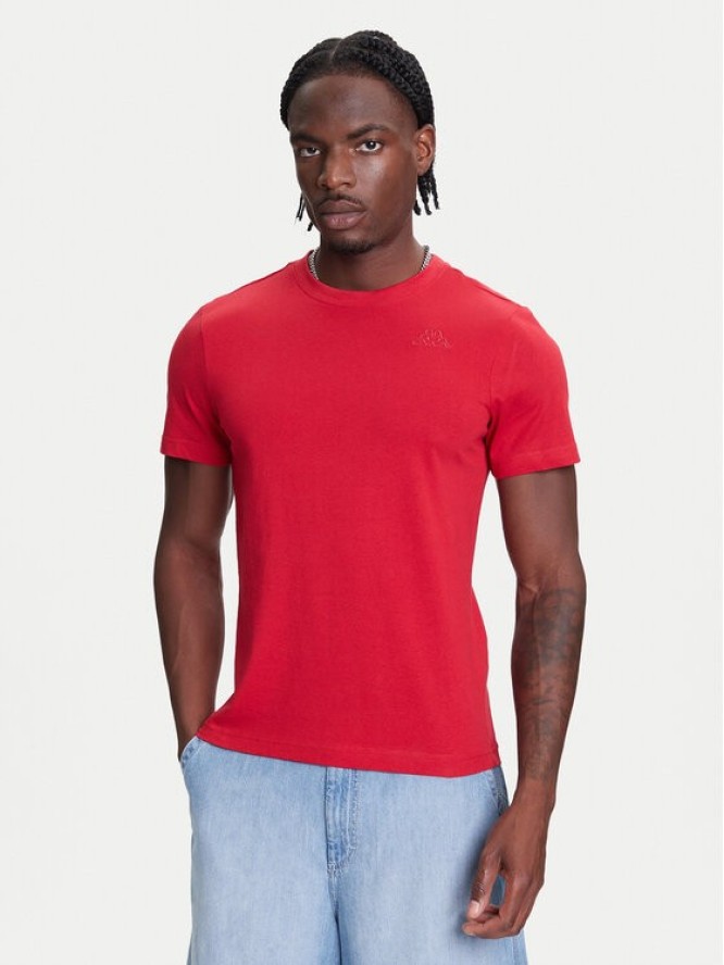 Kappa T-Shirt Logo Korpo Cafers 304J150 Bordowy Slim Fit