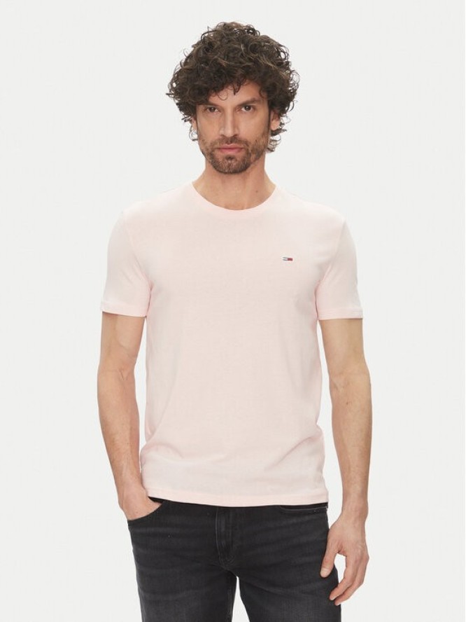 Tommy Jeans T-Shirt DM0DM20363 Różowy Slim Fit