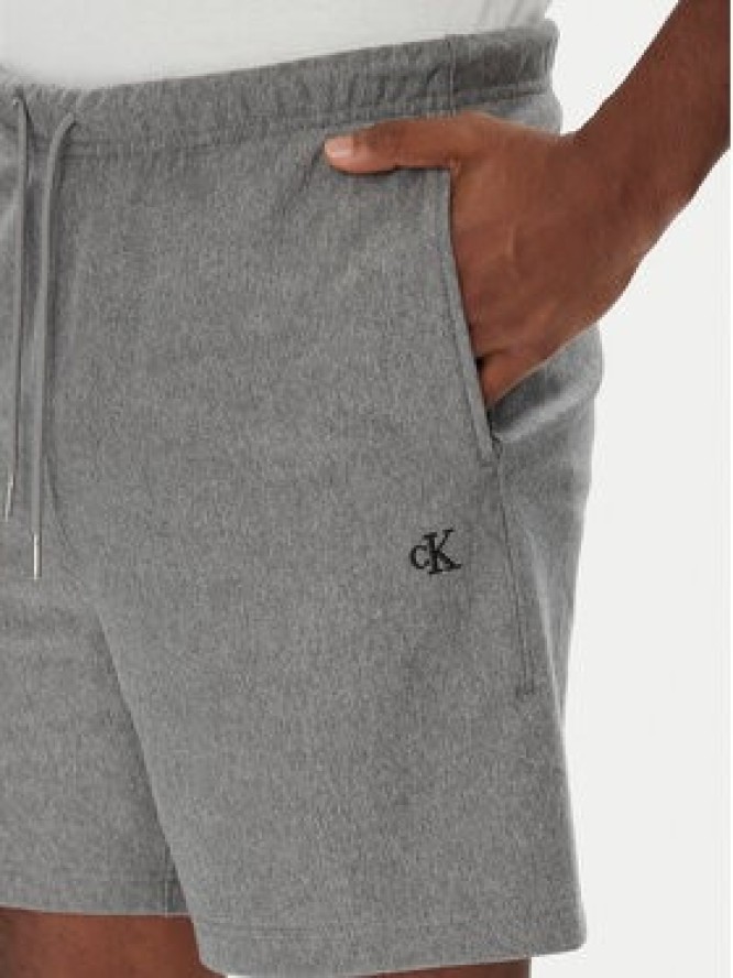 Calvin Klein Jeans Szorty sportowe Premium Terry LV04RC280G Szary Regular Fit