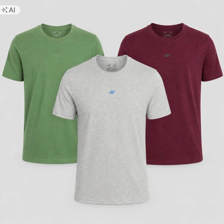 T-SHIRT MĘSKI 4F KOMPLET KOSZULEK 3 SZT KOLEKCJA LIMITOWANA M3947 SS26