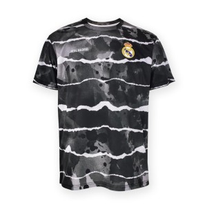 Nowoczesna szara koszulka treningowa z wzorem fal - L