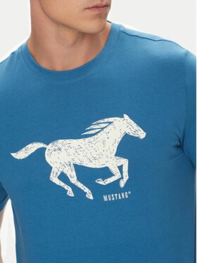 Mustang T-Shirt Austin 1016483 Niebieski Regular Fit