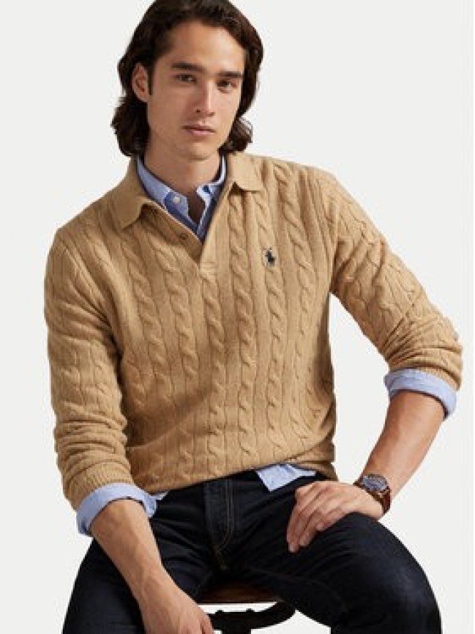Polo Ralph Lauren Sweter 710974165004 Beżowy Regular Fit