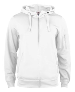 clique Basic Active Hoody Full Zip - bluza z kapturem 100% poliester – White