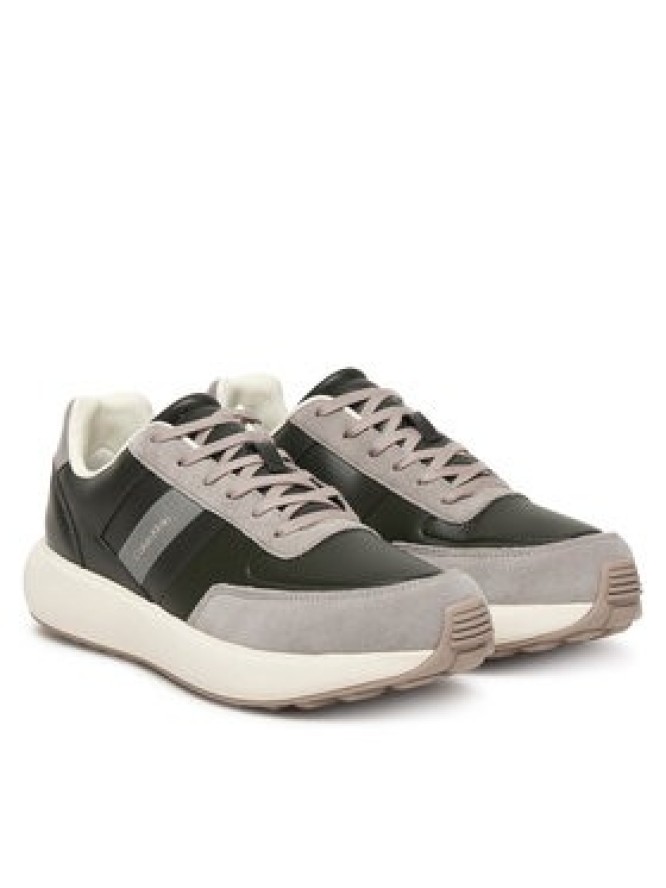 Calvin Klein Sneakersy City Runner Laceup Tape Lth HM0HM02033 Czarny