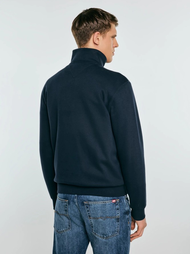 Bluza męska rozpinana z dużą aplikacją granatowa Shon 403