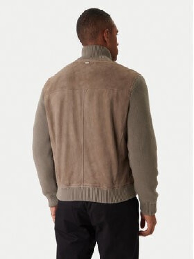 BOSS Kurtka skórzana H-Maparo 50547673 Beżowy Regular Fit