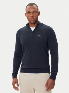 Aeronautica Militare Sweter 252MA1578UL00506 Granatowy Regular Fit