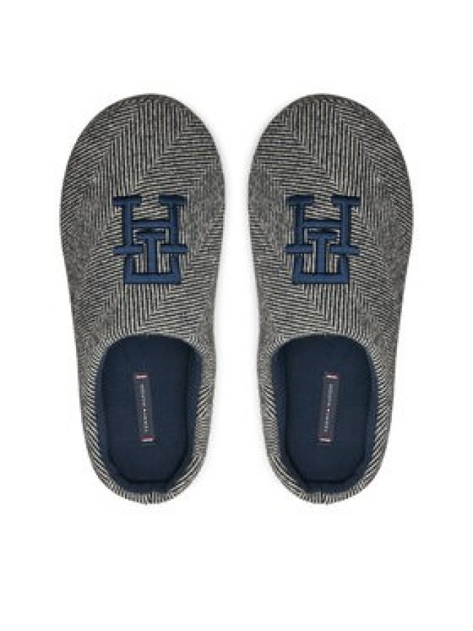 Tommy Hilfiger Kapcie Embroi Herringbone House Shoe FM0FM05539 Czarny