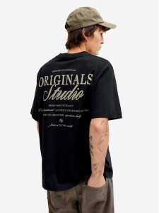 Jack & Jones T-Shirt Norrebro Typo 12282898 Czarny Regular Fit