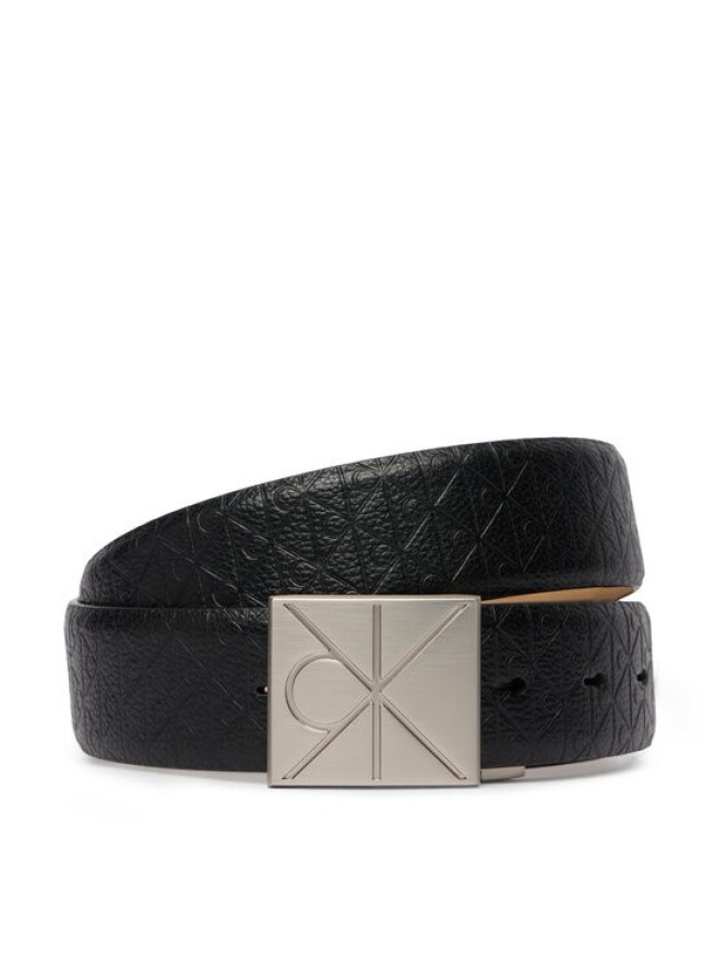 Calvin Klein Pasek Emblem Plaque W/ Aop 35Mm Adj LV04D7082G Czarny