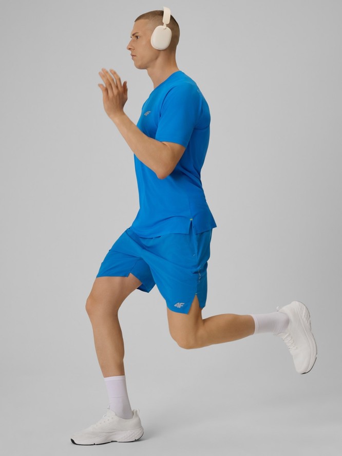 4F Koszulka do biegania szybkoschnąca męska - niebieska L