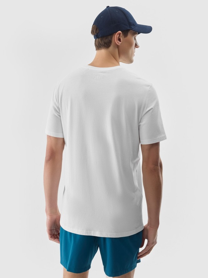 4F T-shirt z nadrukiem męski - biały XXL