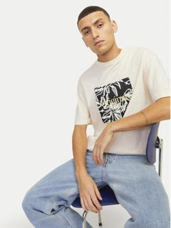 Jack & Jones T-Shirt Lafayette 12250436 Écru Relaxed Fit