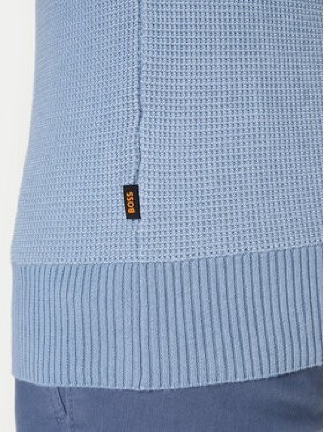 BOSS Sweter Klapok 50548673 Błękitny Regular Fit