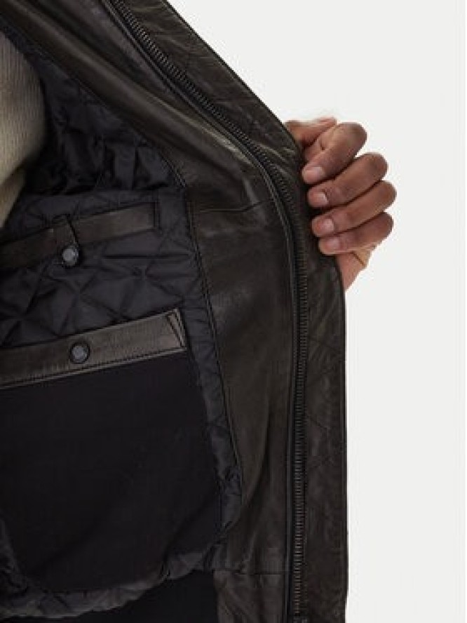 Aeronautica Militare Kurtka skórzana 252PN0963U100839 Czarny Regular Fit