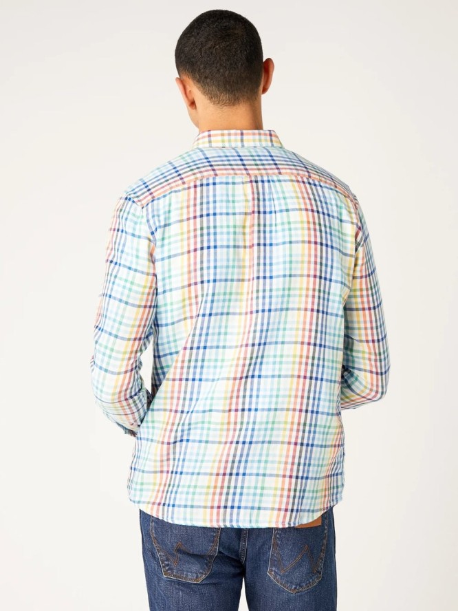 WRANGLER LS 1PKT BDOWN SHIRT MĘSKA KOSZULA WHITE W5A3OR989 112130033