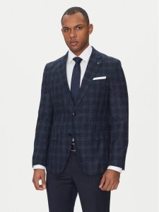 BOSS Marynarka H-Hutson-233 50535057 Granatowy Slim Fit