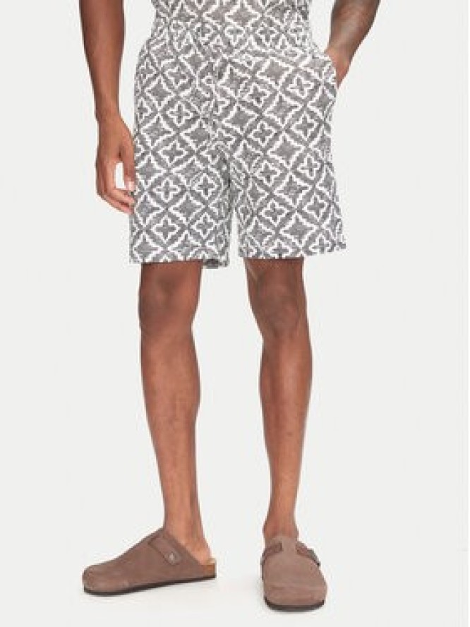 Jack & Jones Komplet koszula i szorty materiałowe Seersucker 12284648 Szary Relaxed Fit