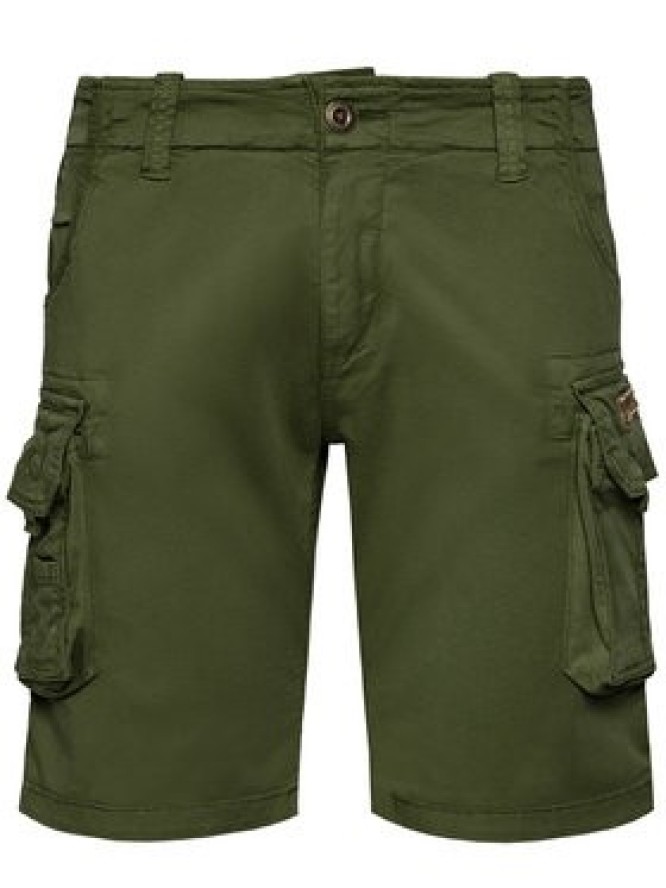 Alpha Industries Szorty materiałowe Crew 176203 Zielony Slim Fit