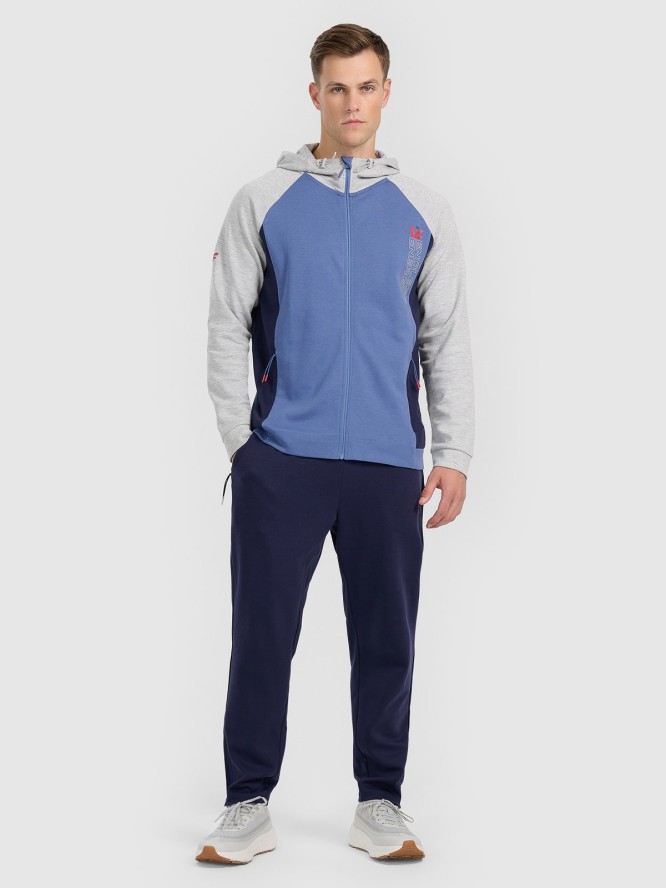 4F Bluza dresowa rozpinana z kapturem męska - szara XXL