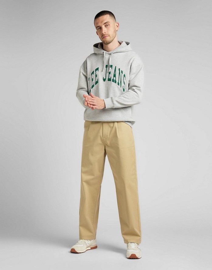 LEE HOODIE SEASONAL MĘSKA BLUZA KLASYCZNA Z KAPTUREM LOGO GREY MELE L84JRYMP 112322632