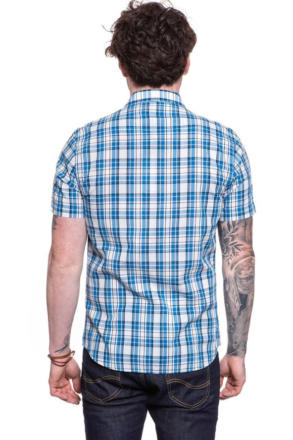 LEE LEE WESTERN SS SHIRT DIPPED BLUE L641CZLA 112115307