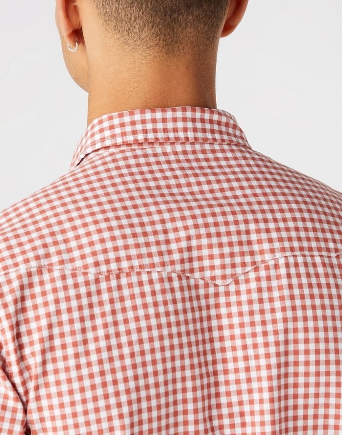 WRANGLER LS WESTERN SHIRT MĘSKA KOSZULA W KRATĘ DŁUGI RĘKAW ETRUSCAN RED W5C2CIR11 112146107