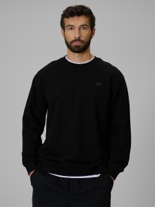 4F Bluza dresowa regular bez kaptura męska - czarna S