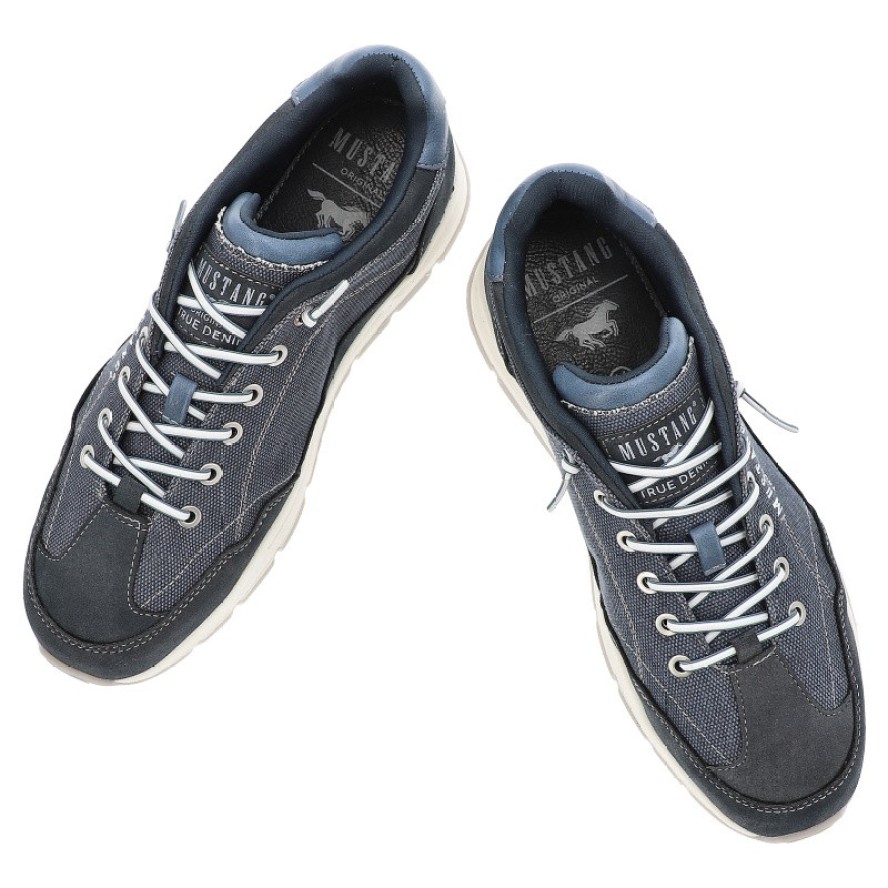 Granatowe Półbuty Mustang Modne Obuwie Męskie