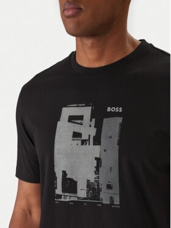 BOSS T-Shirt Imprint 50556007 Czarny Regular Fit