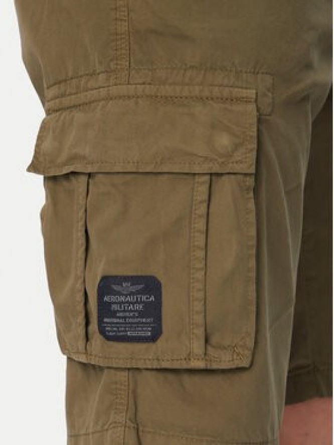 Aeronautica Militare Szorty materiałowe 261BE0066UCT01122 Zielony Regular Fit