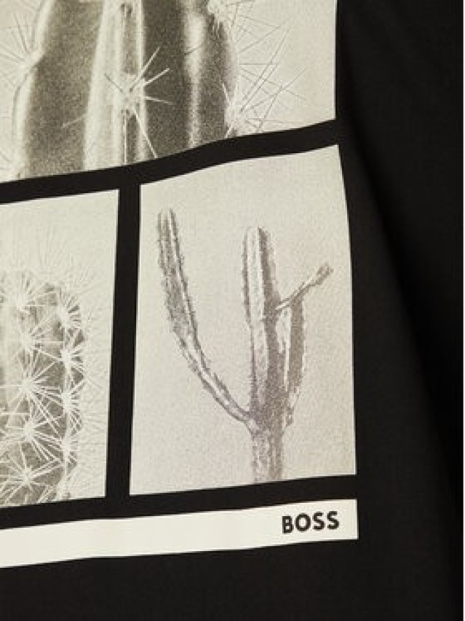 BOSS T-Shirt Te_Surfaceshort 50534925 Czarny Relaxed Fit