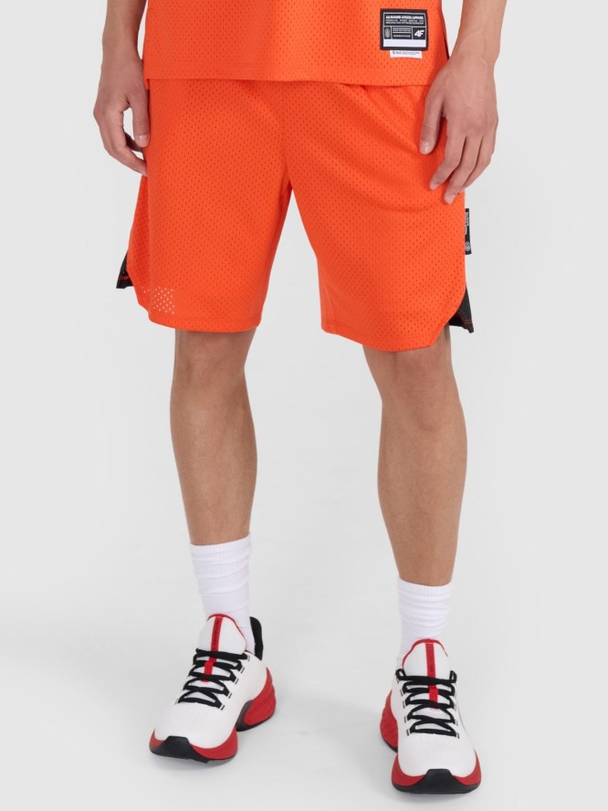 4F Spodenki do koszykówki szybkoschnące męskie - pomarańczowe M