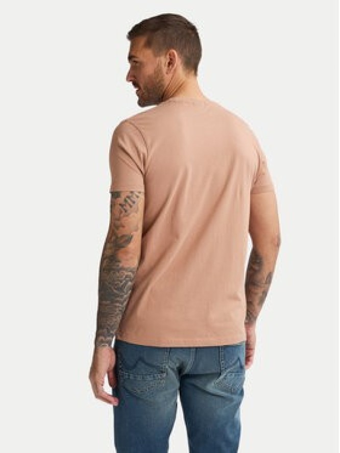 Petrol Industries T-Shirt M-ROS-TSR002 Beżowy Regular Fit