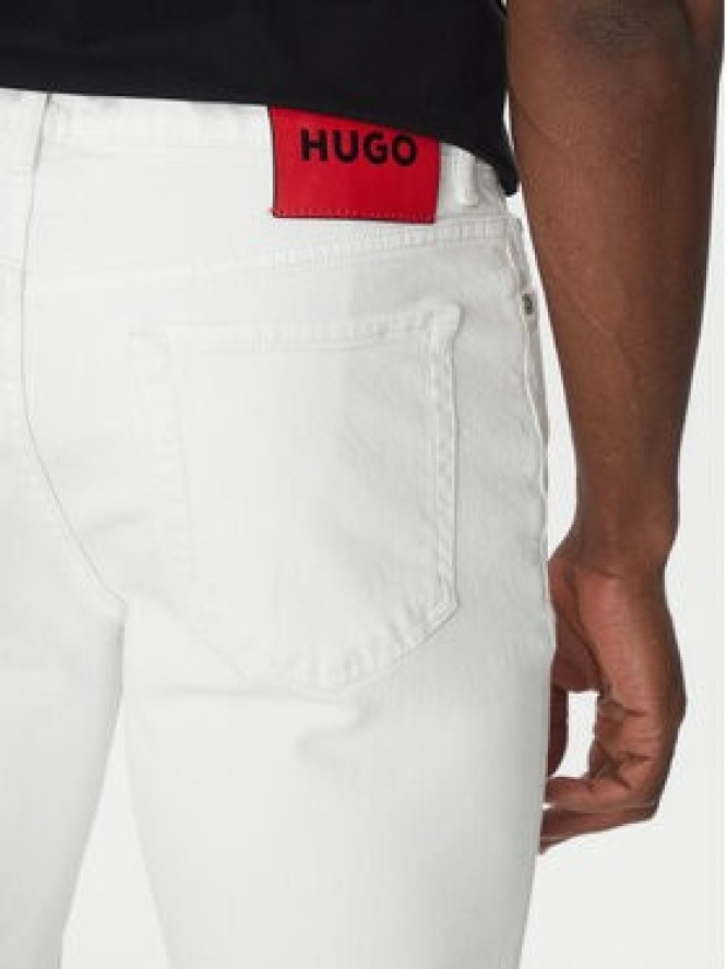 HUGO Szorty jeansowe 50537717 Biały Regular Fit