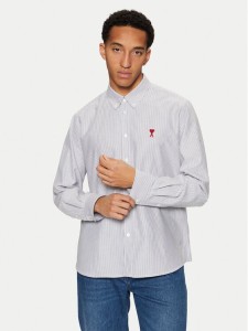 AMI Paris Koszula BFUSH063.CO0087 Szary Regular Fit