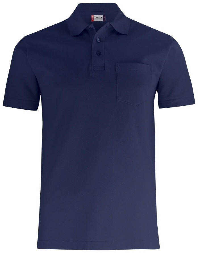 clique Basic Polo Pocket — uniseksowa koszulka polo z kieszenią, 100% bawełna –
