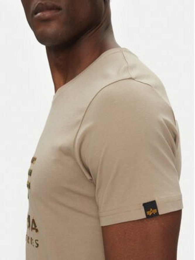 Alpha Industries T-Shirt Camo Puff 146506 Beżowy Regular Fit