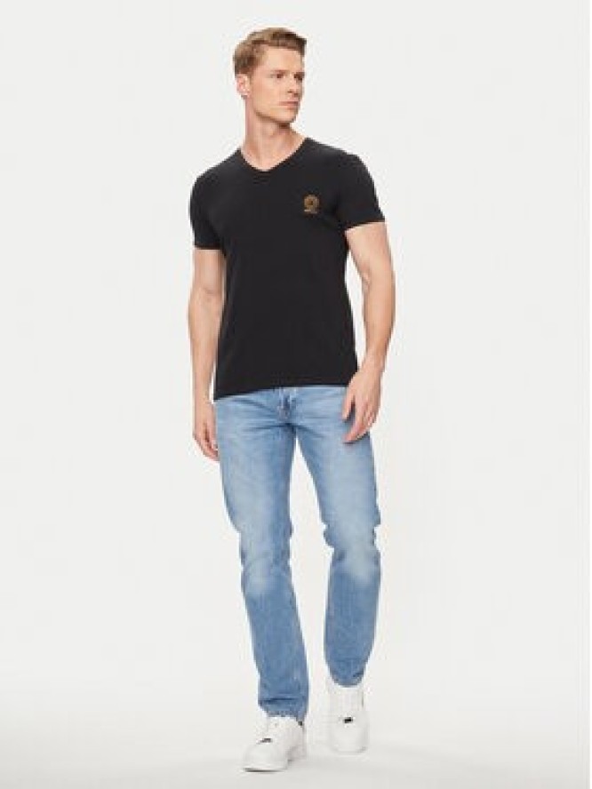 Versace T-Shirt AUU01004 Czarny Regular Fit