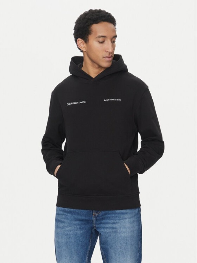 Calvin Klein Jeans Bluza Big Box Logo J30J325490 Czarny Regular Fit