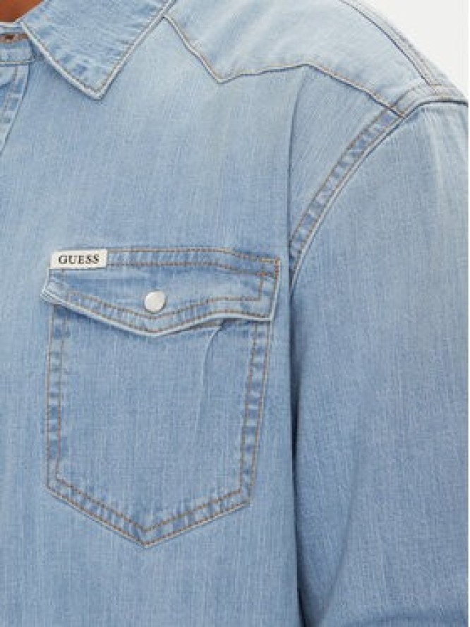 Guess Koszula jeansowa M4GH02 D3PF5 Niebieski Slim Fit