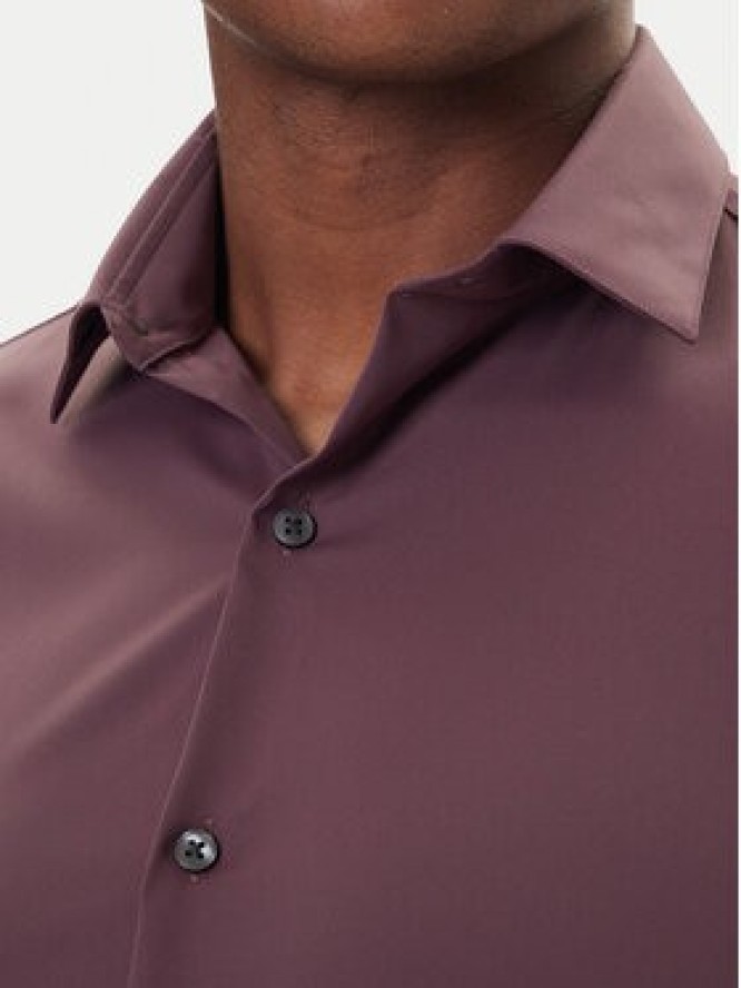 Calvin Klein Koszula LV019EU073 Bordowy Slim Fit