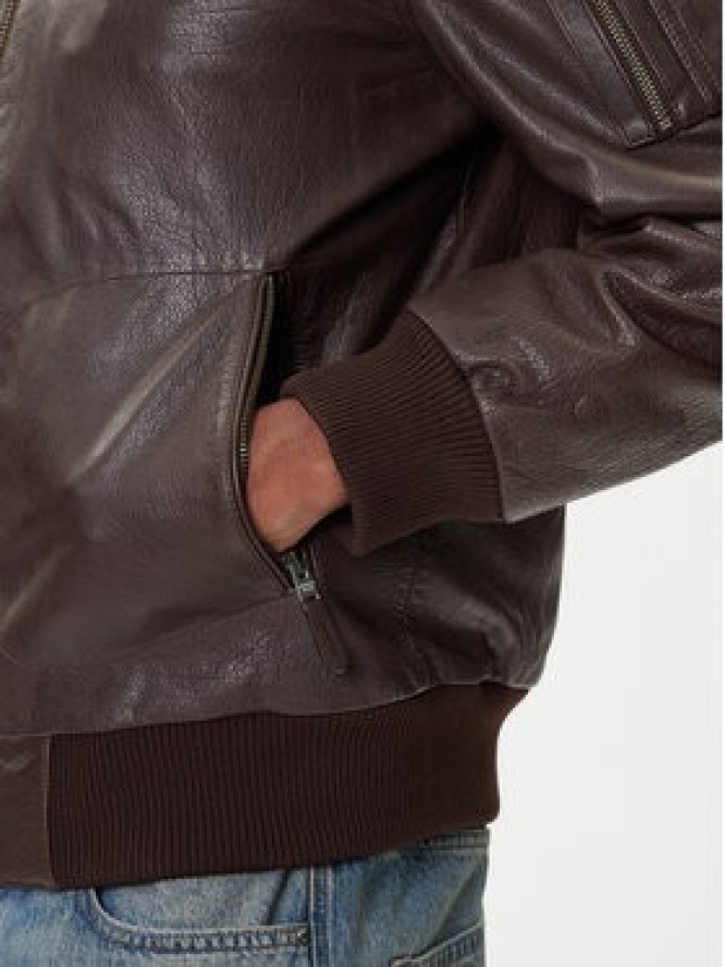 Aeronautica Militare Kurtka skórzana 252PN0958UPL00305 Brązowy Regular Fit