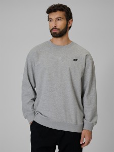 4F Bluza dresowa regular bez kaptura męska - szara XL
