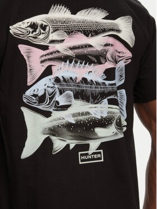 Hunter T-Shirt Raasay Graphic HARM0034251 Czarny Regular Fit