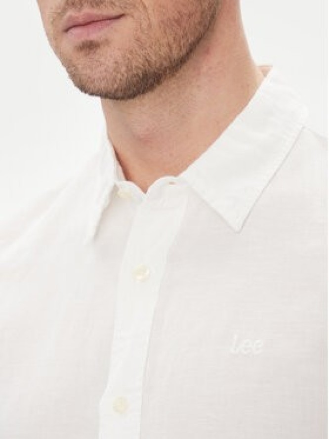 Lee Koszula Patch 112364230 Biały Regular Fit