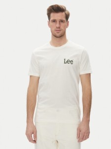 Lee T-Shirt Medium Wobbly 112364535 Biały Regular Fit